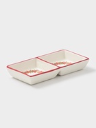 Менажница Доляна «Новогоднее настроение», 2 секций, 19.8×3 см, доломит, белая - Фото 4