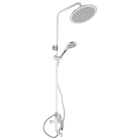 УЦЕНКА Душевая система ZEIN Z1012, смеситель, тропическая и ручная лейка, латунь, белый/хром 97566 10917153