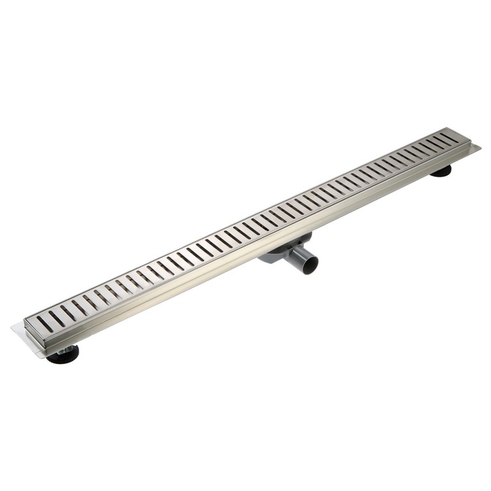 УЦЕНКА Трап ZEIN engr, c фланцем свободного вращения 360°, 7×100 см, d=40/50 мм, нерж сталь, сатин - Фото 1