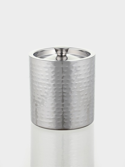 Ведро для льда с крышкой «Серебро», 14.5×14.5×18 см, нержавеющая сталь