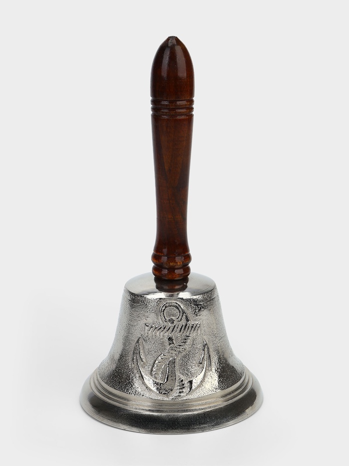 Колокольчик «Якорь», 12×12×24 см, алюминий, с деревянной ручкой - Фото 1