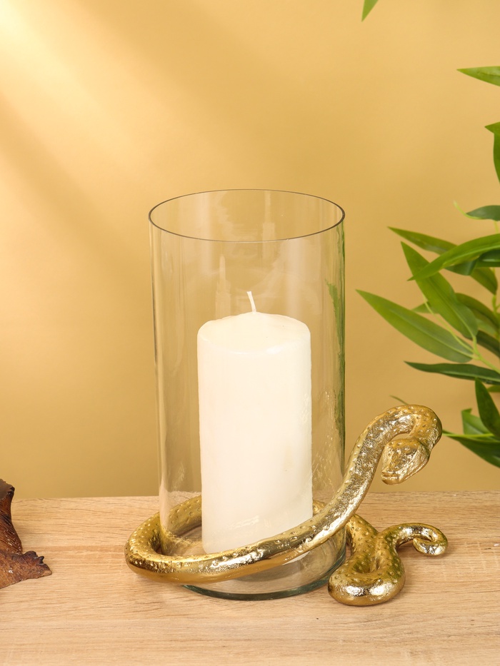 Подсвечник «Золотой полоз», 21×20×15.5 см, алюминий