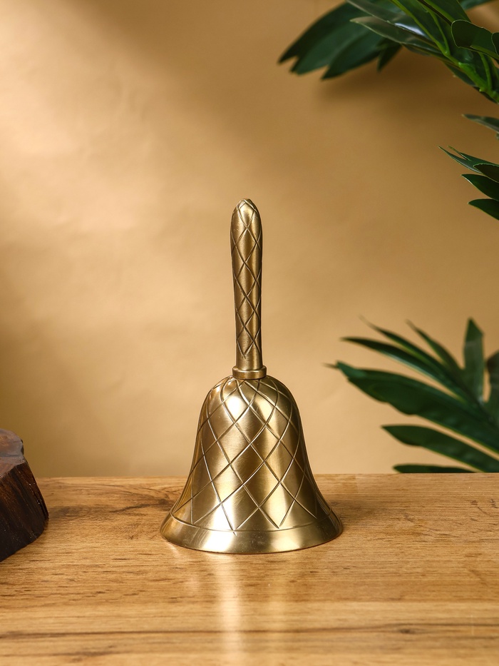 Колокольчик «Еловая шишка», латунь, 14 см - Фото 1