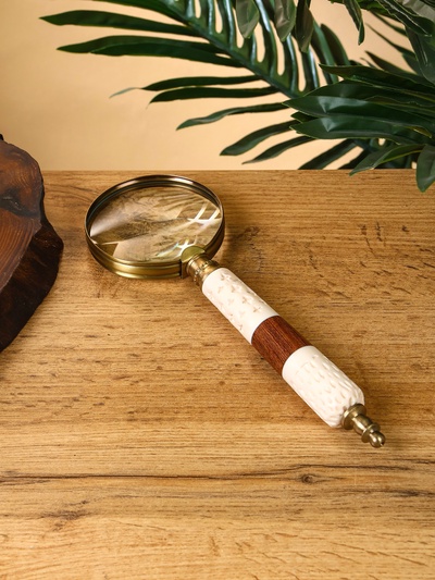Лупа «Пралине», 7.5×7.5×23 см, латунь, смола, манговое дерево