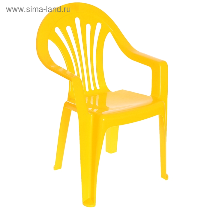 Детский стульчик, высота до сиденья 27,5 см, цвет жёлтый - Фото 1
