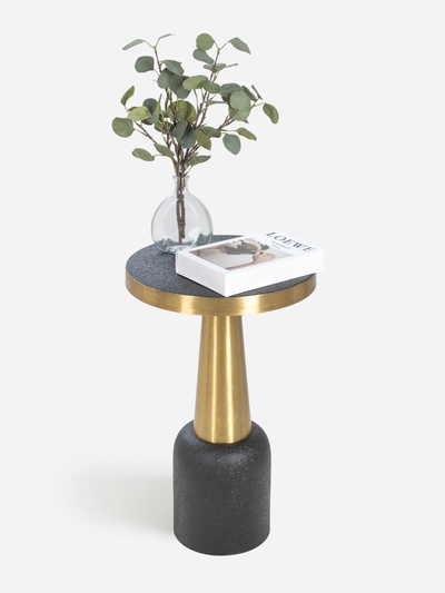 Столик кофейный «Чёрный с золотом», 40.5×40.5×65 см