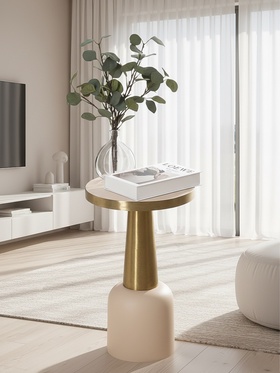 Столик кофейный «Кремовый с золотом», 35×35×58 см