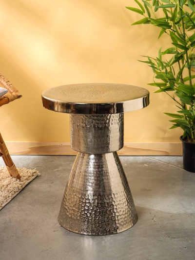 Столик кофейный, 39×39×49 см, серебряный