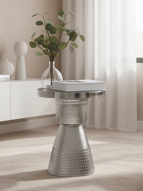 Столик кофейный, 39×39×49 см, серебряный