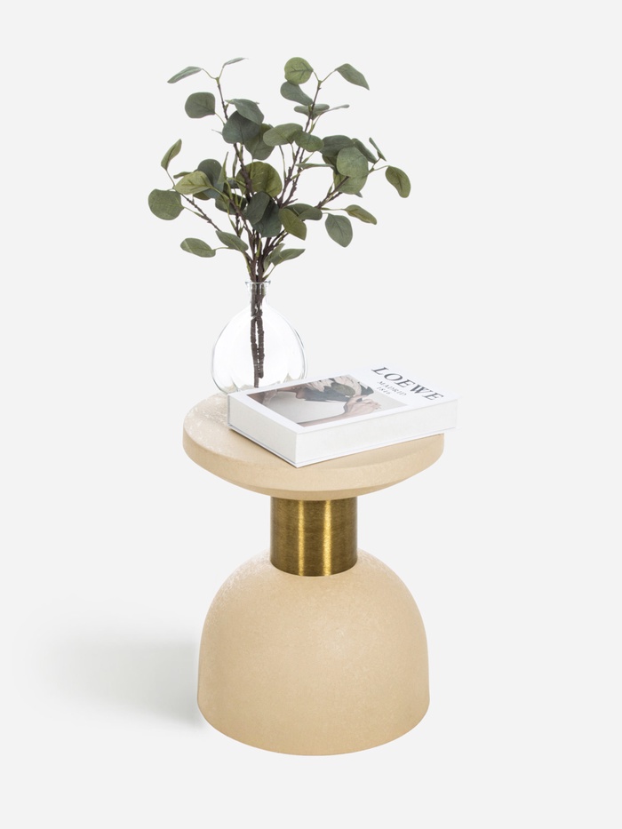 Столик кофейный «Песочные часы», 35×35×42.5 см, белый с золотом - Фото 1