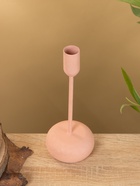 Подсвечник на 1 свечу текстурный «Пудровый розовый», 8×8×20 см - фото 52522803