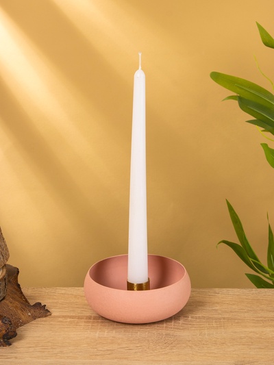 Подсвечник на 1 свечу на магнитах «Пудровый», 11×11×4 см