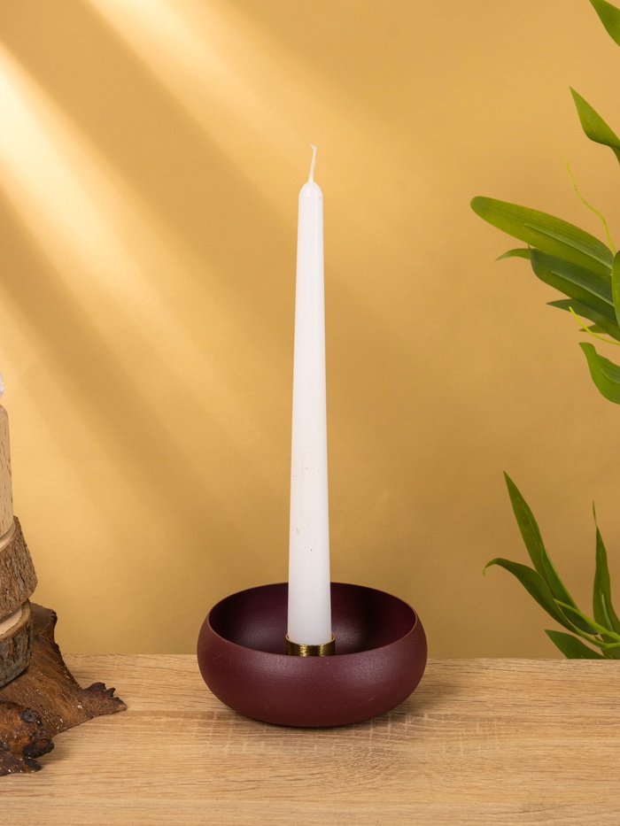 Подсвечник на 1 свечу на магнитах «Баклажан», 11×11×4 см - Фото 1