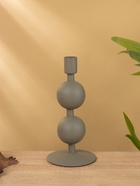 Подсвечник на 1 свечу текстурный «Графитовый», с 2 сферами, 8.5×8.5×18 см - фото 52743875