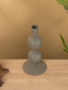 Подсвечник на 1 свечу текстурный «Графитовый», с 2 сферами, 8.5×8.5×18 см - фото 52743876