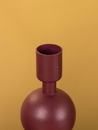 Подсвечник на 1 свечу текстурный «Баклажановый», с 2 сферами, 8.5×8.5×18 см - фото 52743892