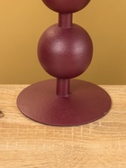 Подсвечник на 1 свечу текстурный «Баклажановый», с 2 сферами, 8.5×8.5×18 см - фото 52743893