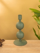 Подсвечник на 1 свечу текстурный «Болотный», с 2 сферами, 8.5×8.5×18 см - фото 52743895