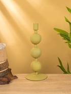 Подсвечник на 1 свечу текстурный "Оливковый" с 3 сферами 10х10х25 см - фото 809142279