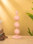 Подсвечник на 1 свечу текстурный "Пудровый розовый" с 3 сферами 10х10х25 см - фото 809142289