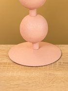 Подсвечник на 1 свечу текстурный "Пудровый розовый" с 3 сферами 10х10х25 см - фото 809142292