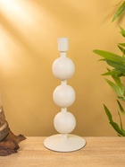 Подсвечник на 1 свечу текстурный «Бежевый», с 3 сферами, 10×10×25 см - фото 52743956