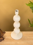 Подсвечник на 1 свечу текстурный «Бежевый», с 3 сферами, 10×10×25 см - фото 52743957