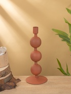 Подсвечник на 1 свечу текстурный «Терракотовый», с 3 сферами, 10×10×25 см - фото 52743981