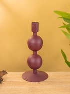 Подсвечник на 1 свечу «Баклажан», с 2 сферами, 8.5×8.5×18 см - фото 52744016