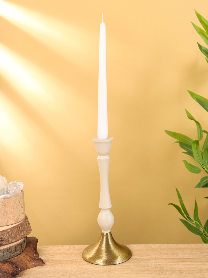 Подсвечник на 1 свечу «Бежевый», 10.5×10.5×25 см - Фото 1