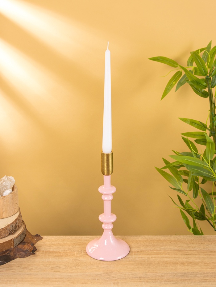 Подсвечник на 1 свечу «Пудровый», 10×10×31 см - Фото 1