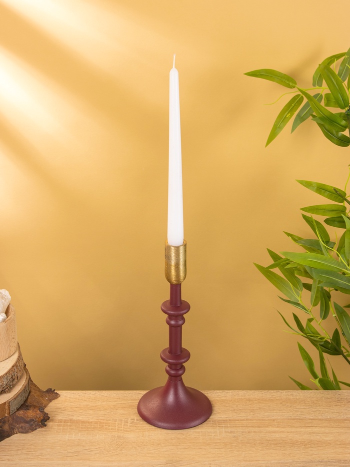 Подсвечник на 1 свечу «Баклажановый», 10×10×26 см