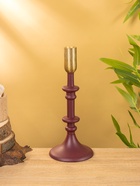 Подсвечник на 1 свечу «Баклажановый», 10×10×26 см - фото 52744216