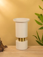 Подсвечник на 1 свечу текстурный «Бежевый», 10.5×10.5×19 см - фото 52744236