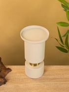 Подсвечник на 1 свечу текстурный «Бежевый», 10.5×10.5×19 см - фото 52744237