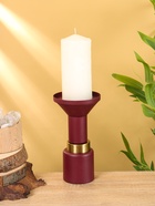 Подсвечник на 1 свечу текстурный «Баклажановый», 10.5×10.5×20 см - Фото 1