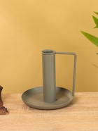 Подсвечник на 1 свечу текстурный с ручкой и блюдцем «Графит», 10×10×9.5 +/- 0.5 см - фото 52744301