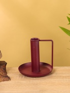 Подсвечник на 1 свечу текстурный с ручкой и блюдцем «Баклажан», 10×10×9.5 +/- ,5 см - фото 52744306