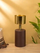 Подсвечник на 1 свечу «Кубок», 10×10×28.5 см, шоколад с золотом - фото 52744311