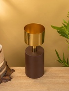 Подсвечник на 1 свечу «Кубок», 10×10×28.5 см, шоколад с золотом - фото 52744312