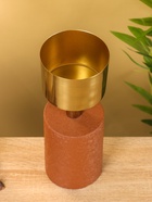 Подсвечник на 1 свечу «Кубок», 10×10×28.5 см, бисквитный с золотом - фото 52744317