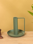 Подсвечник на 1 свечу текстурный с ручкой и блюдцем «Болотный», 10×10×9.5 +/- 0.5 см - фото 52744321