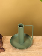 Подсвечник на 1 свечу текстурный с ручкой и блюдцем «Болотный», 10×10×9.5 +/- 0.5 см - фото 52744322