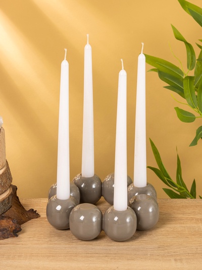 Подсвечник на 4 свечи «Бусы. Ковентри», с 8 сферами, 19×19×5.5 см