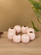 Подсвечник на 4 свечи «Бусы», с 8 сферами, 19×19×5.5 см, розовый - фото 52744366