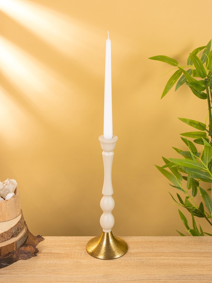 Подсвечник на 1 свечу «Бежевый», 10.5×10.5×30 см - Фото 1