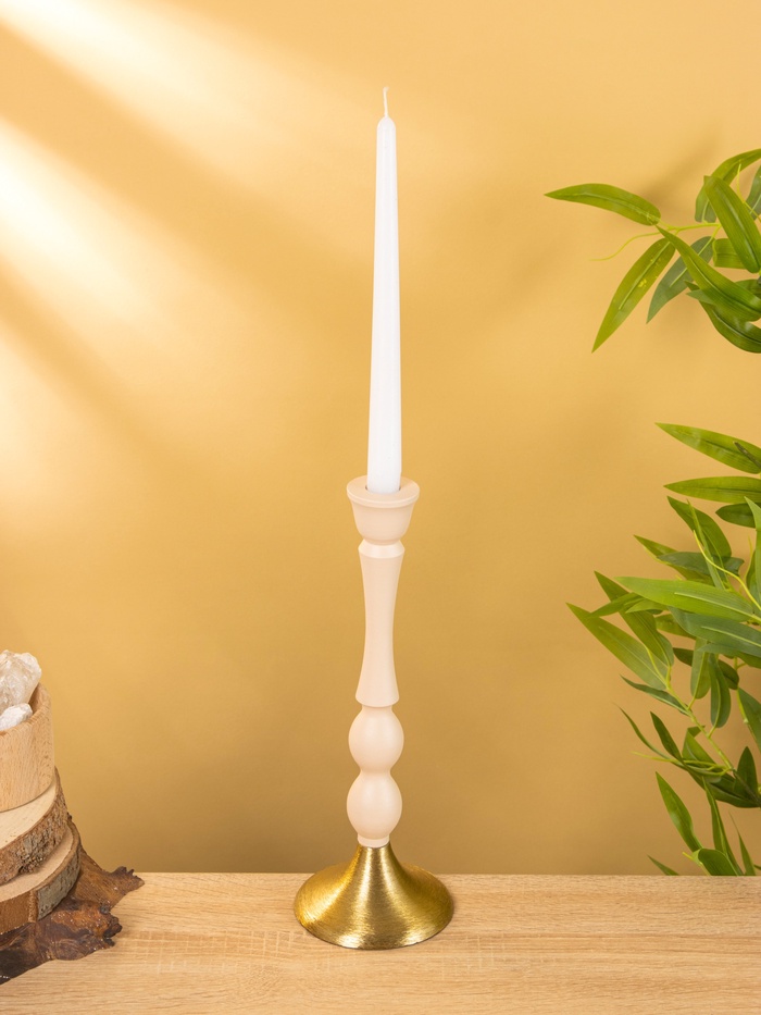 Подсвечник на 1 свечу «Кремовый», 10.5×10.5×30 см - Фото 1