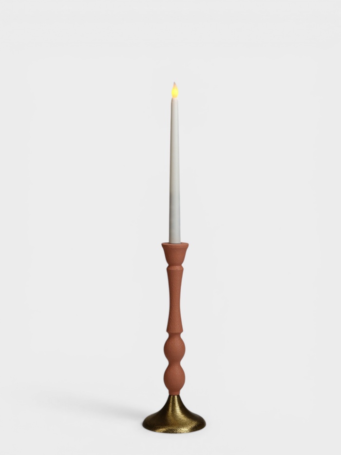 Подсвечник на 1 свечу «Пудровый», 10.5×10.5×30 см - Фото 1