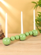 Подсвечник на 3 свечи «Бусы», с 7 сферами, 44×8×8 см, кипарис - Фото 1