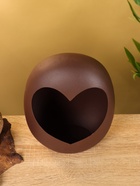 Подсвечник в форме сердца текстурный «Шоколад», 16.5×8.5×22+/- 1 см - фото 809142777